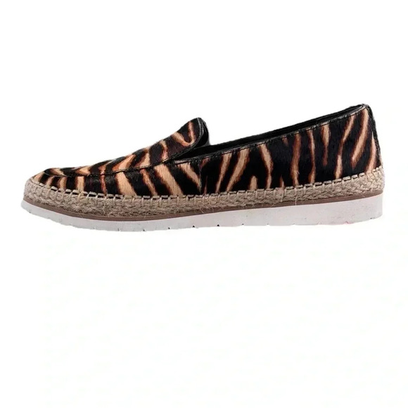 KENNETH COLE Jaxx Calf Hair Tan Brown Zebra Print Loafer Women sz 9M - Picture 2 of 10